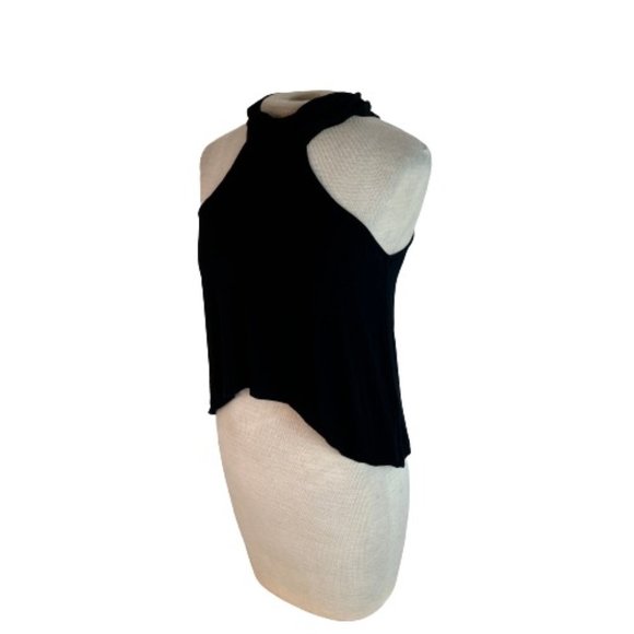 Temt Tops - TEMT Crop High Low Tank Top Black 10 M Medium